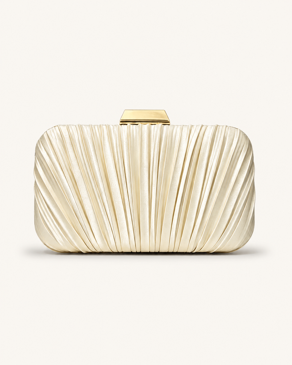 Pleated Silk-Texture Evening Clutch, product image 1