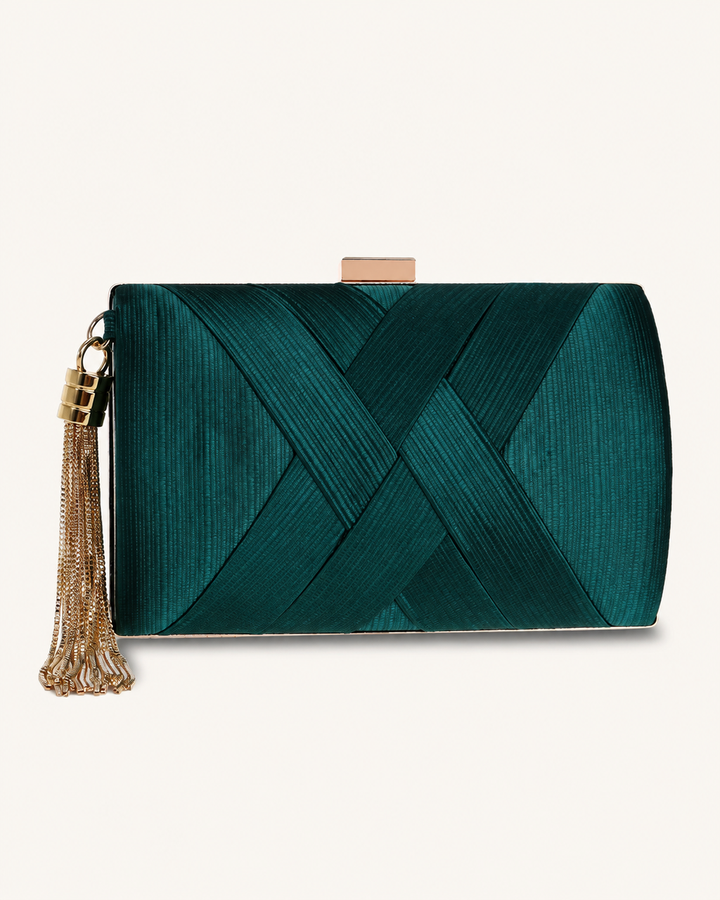 Woven-Texture Hard-Shell Evening Clutch, product image 1