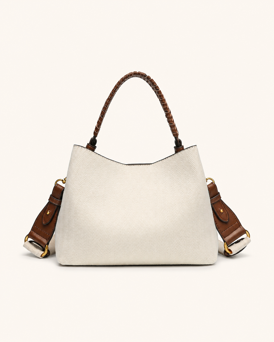 Herringbone Canvas Bucket Bag, product image 1
