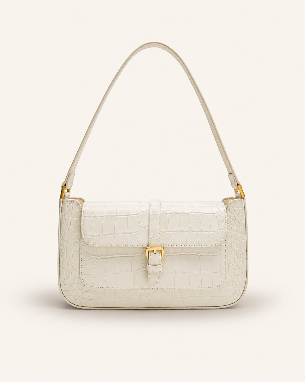 Structured Flap Baguette Bag