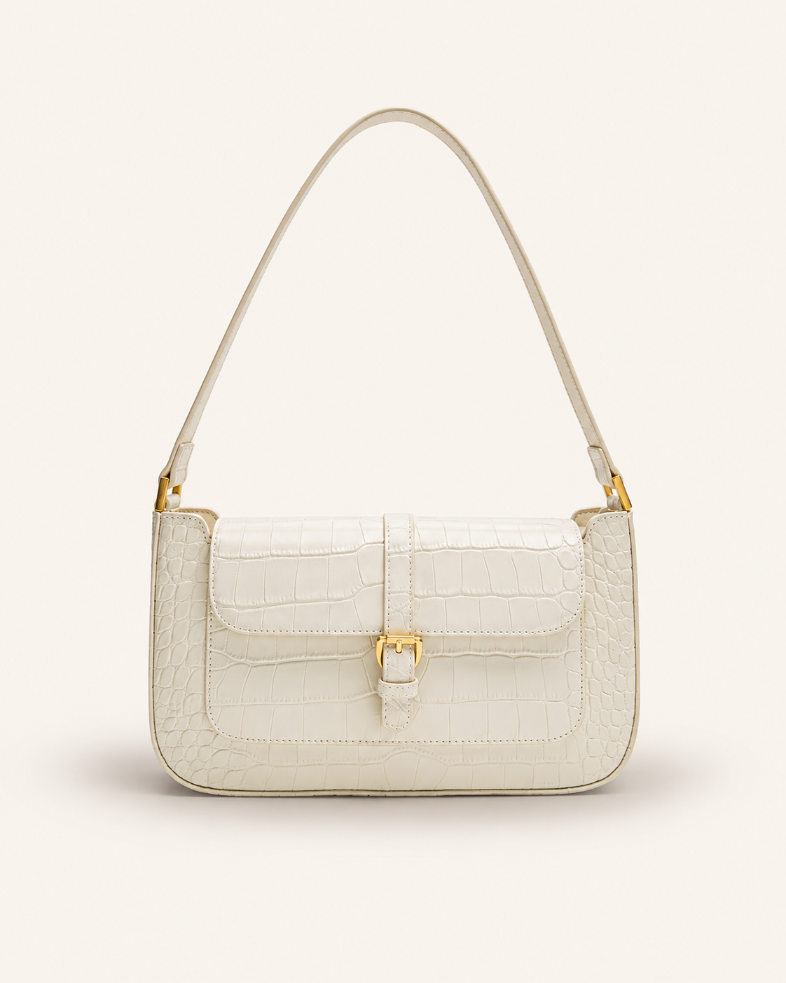 Structured Flap Baguette Bag