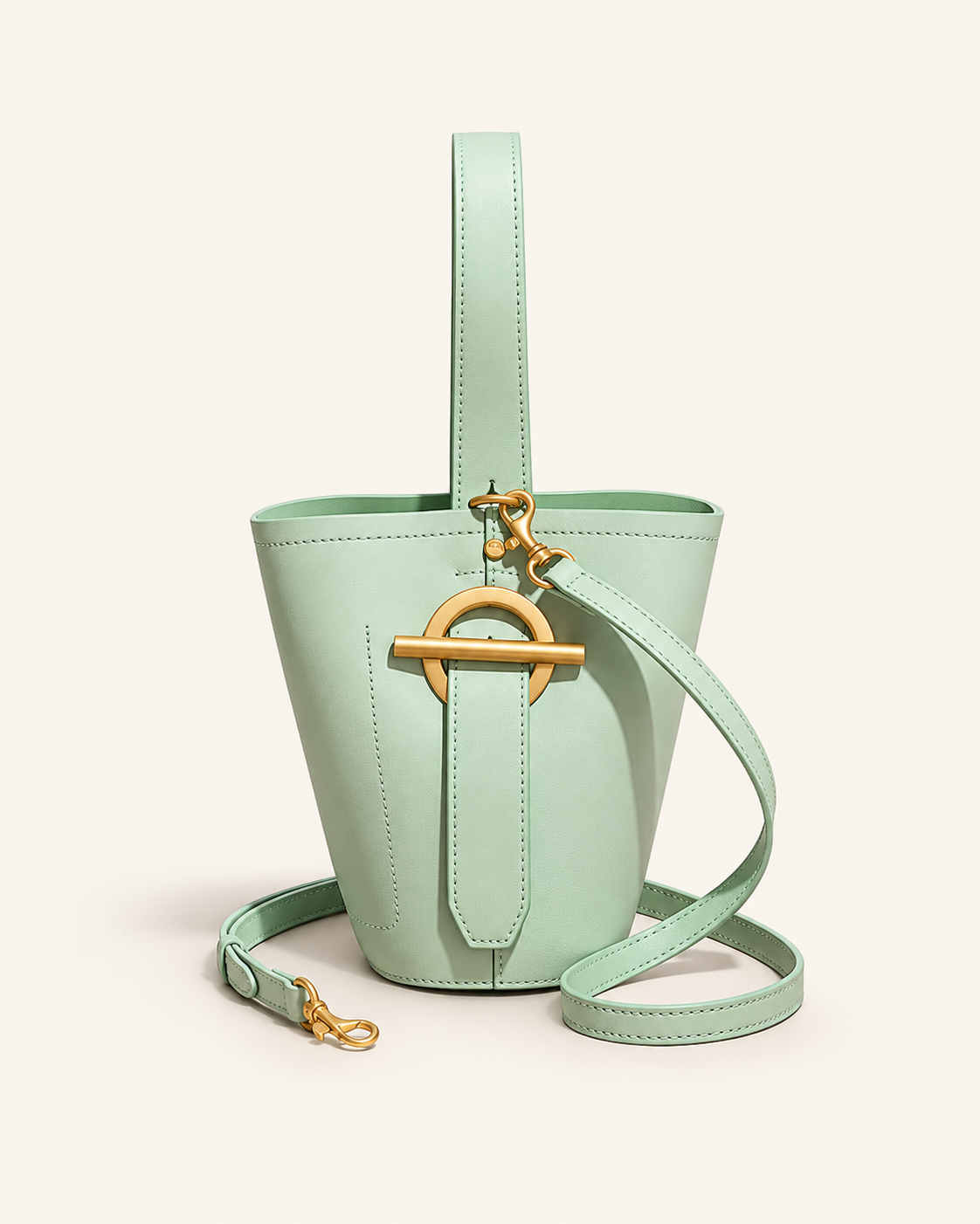 Sculptural Leather Bucket Bag