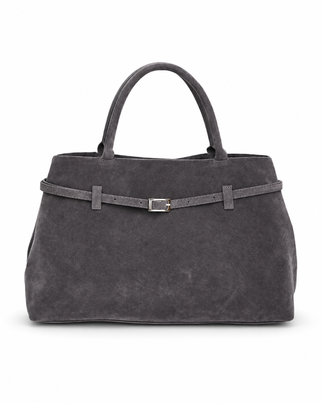 Belted Suede-Effect Tote Bag