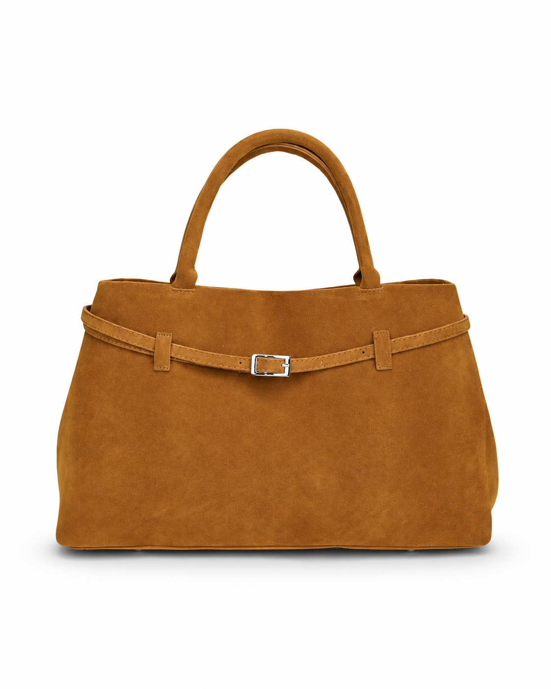 Belted Suede-Effect Tote Bag