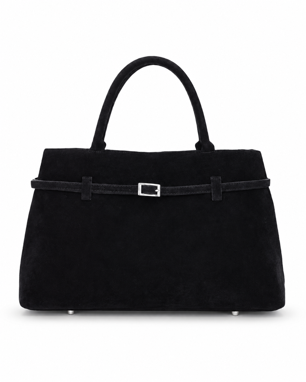 Belted Suede-Effect Tote Bag