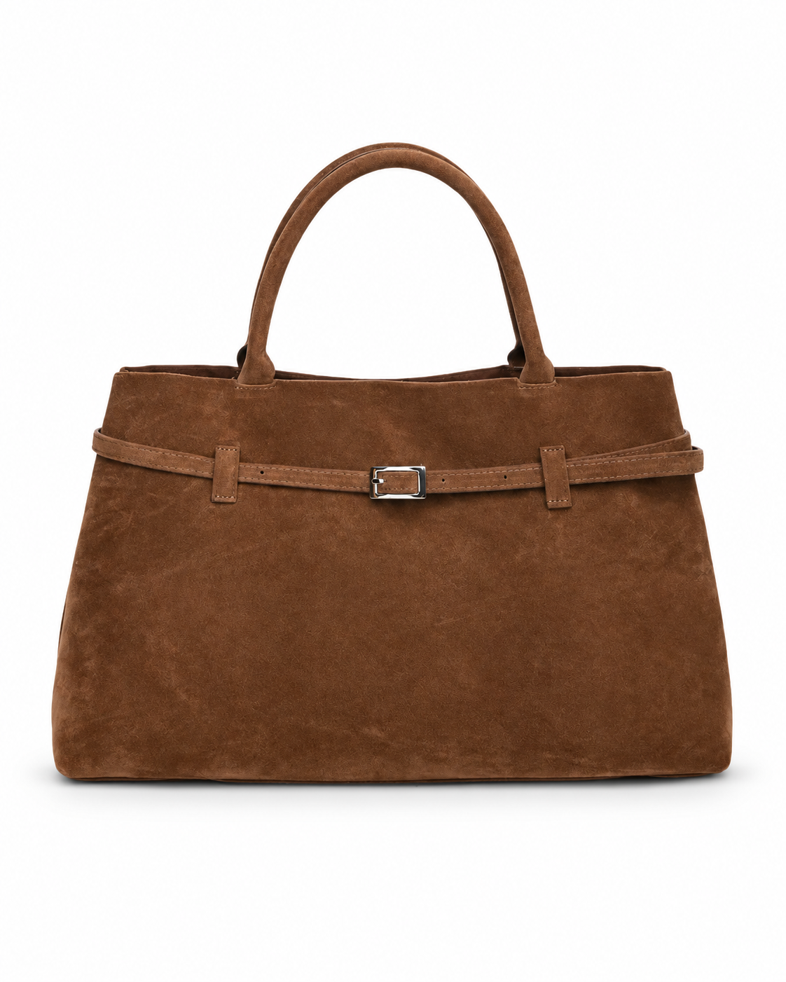 Belted Suede-Effect Tote Bag