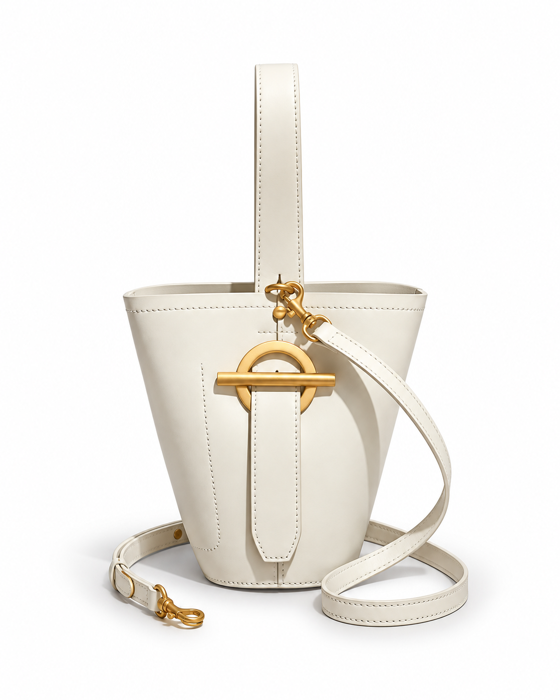 Sculptural Leather Bucket Bag