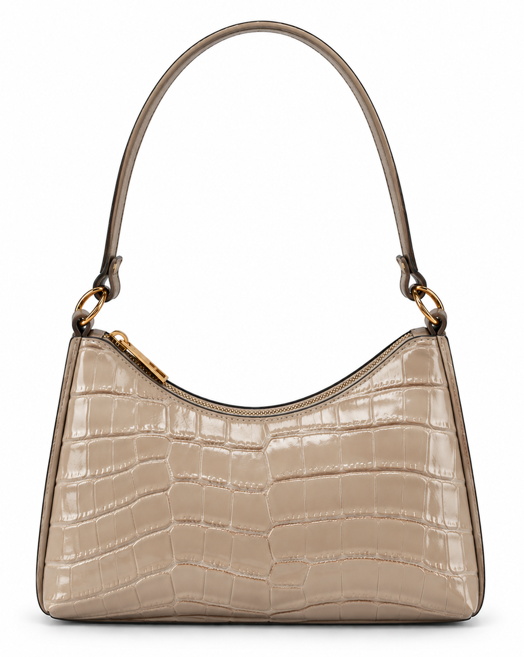Embossed Texture Baguette Shoulder Bag