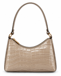 Embossed Texture Baguette Shoulder Bag