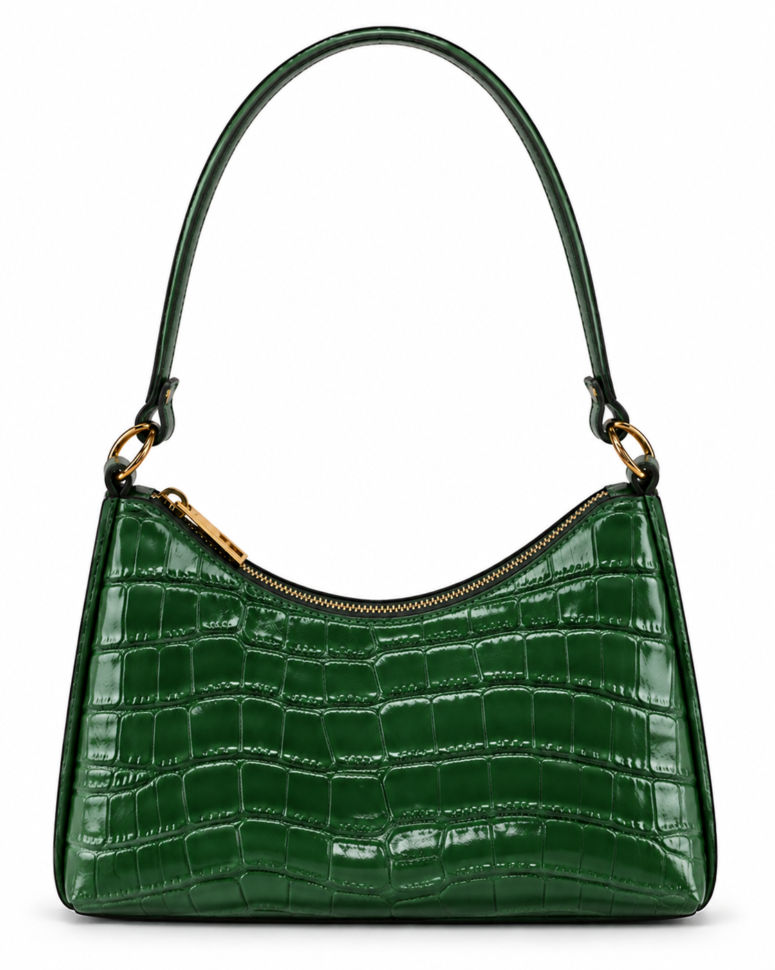 Embossed Texture Baguette Shoulder Bag