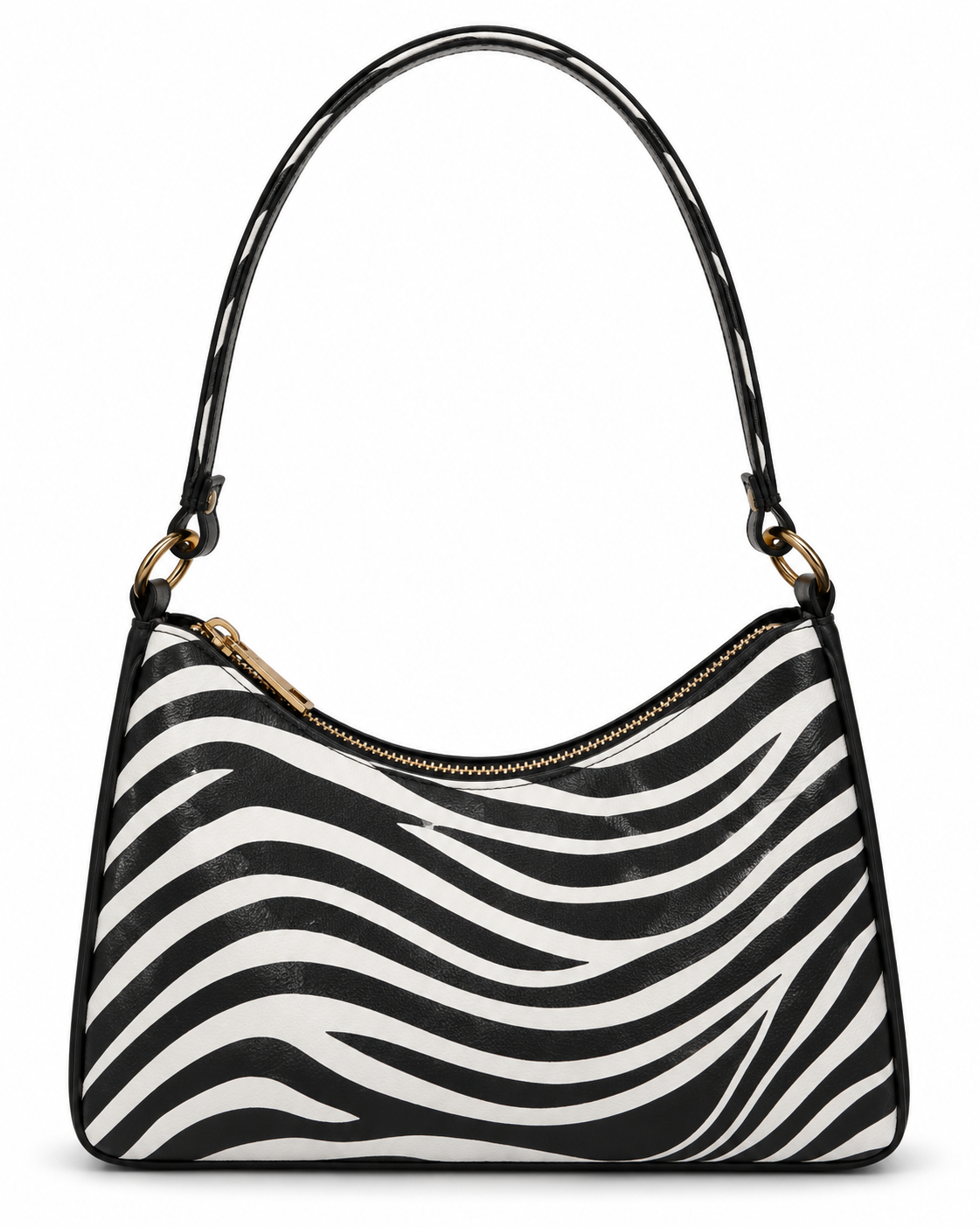 Embossed Texture Baguette Shoulder Bag