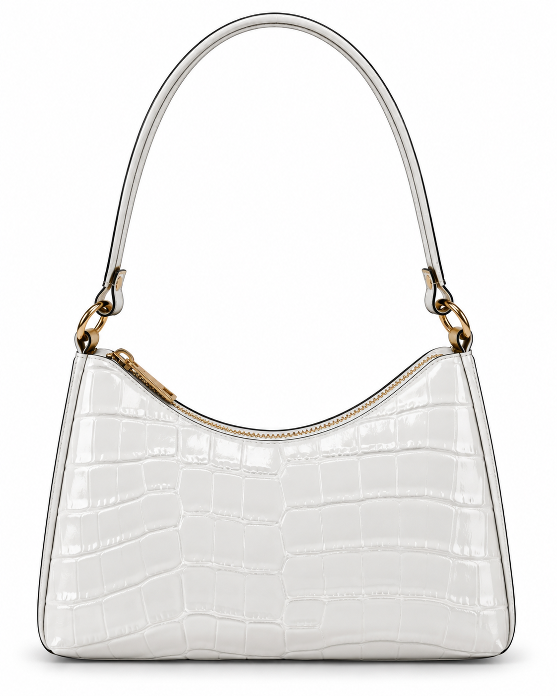 Embossed Texture Baguette Shoulder Bag
