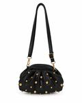 Pleated Dome-Stud Mini Crossbody Bag