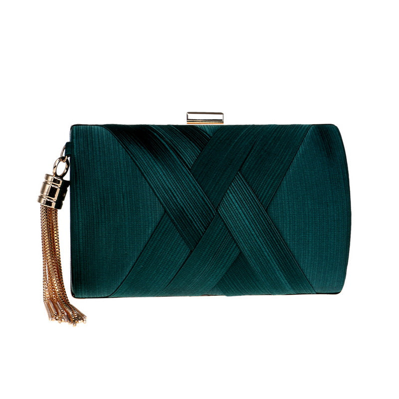 Woven-Texture Hard-Shell Evening Clutch, product image 3