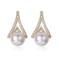 Geometric Pearl Stud Earrings, product image 2