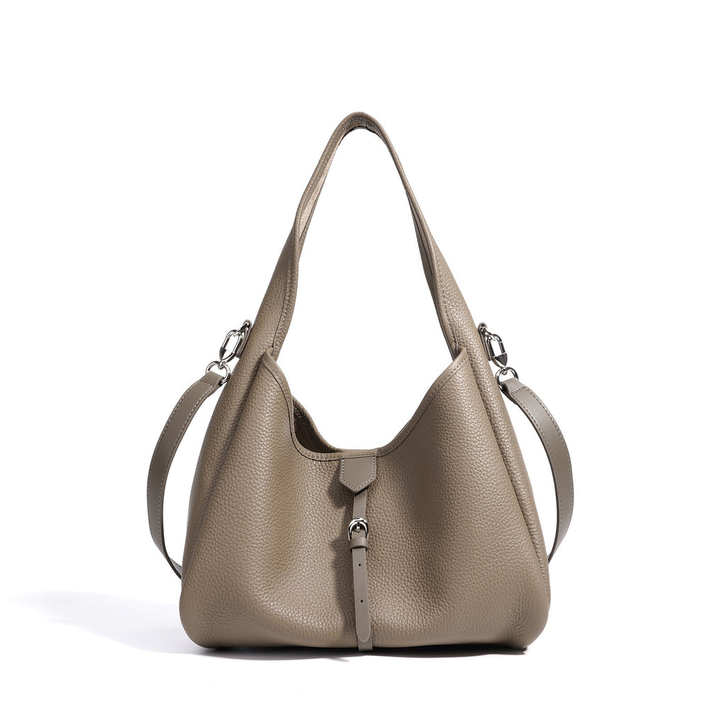 Grained Leather Convertible Bucket Bag, product image 7