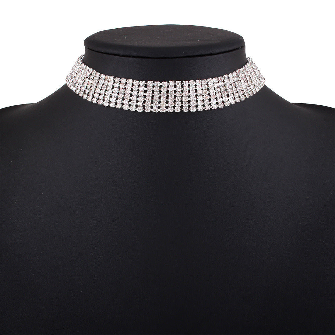 Multi-Row Rhinestone Choker Necklace, product image 6
