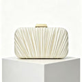 Pleated Silk-Texture Evening Clutch, product image 2