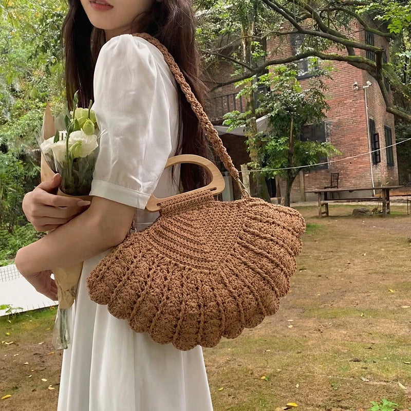 Shell-Inspired Woven Top-Handle Bag, product image 4