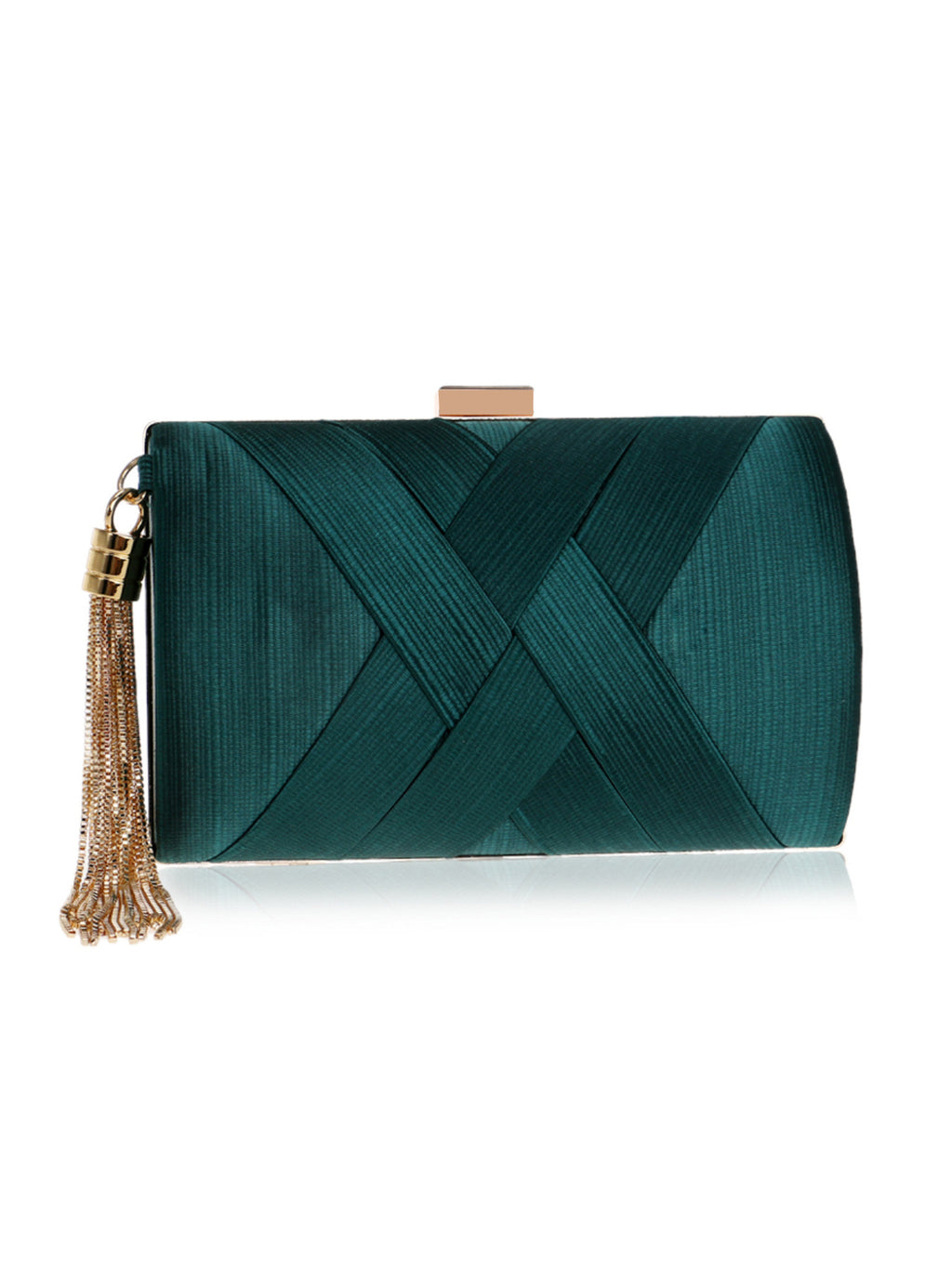Woven-Texture Hard-Shell Evening Clutch, product image 11