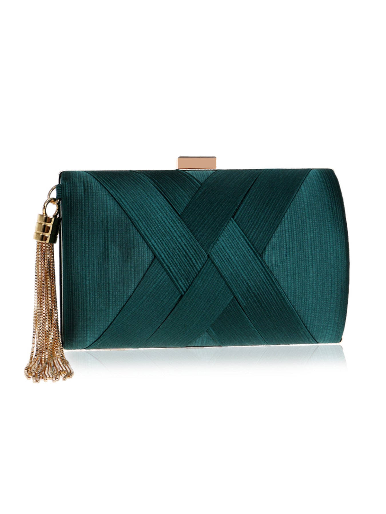 Woven-Texture Hard-Shell Evening Clutch, product image 11