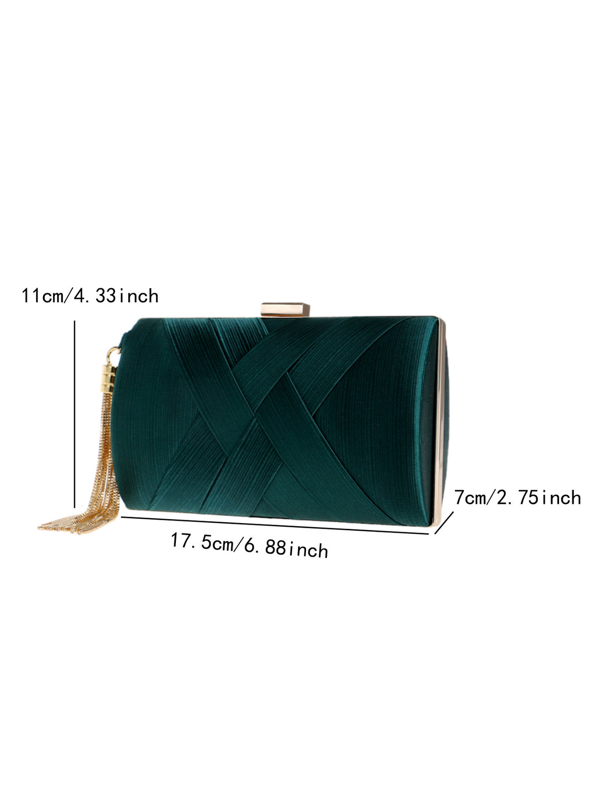 Woven-Texture Hard-Shell Evening Clutch, product image 7