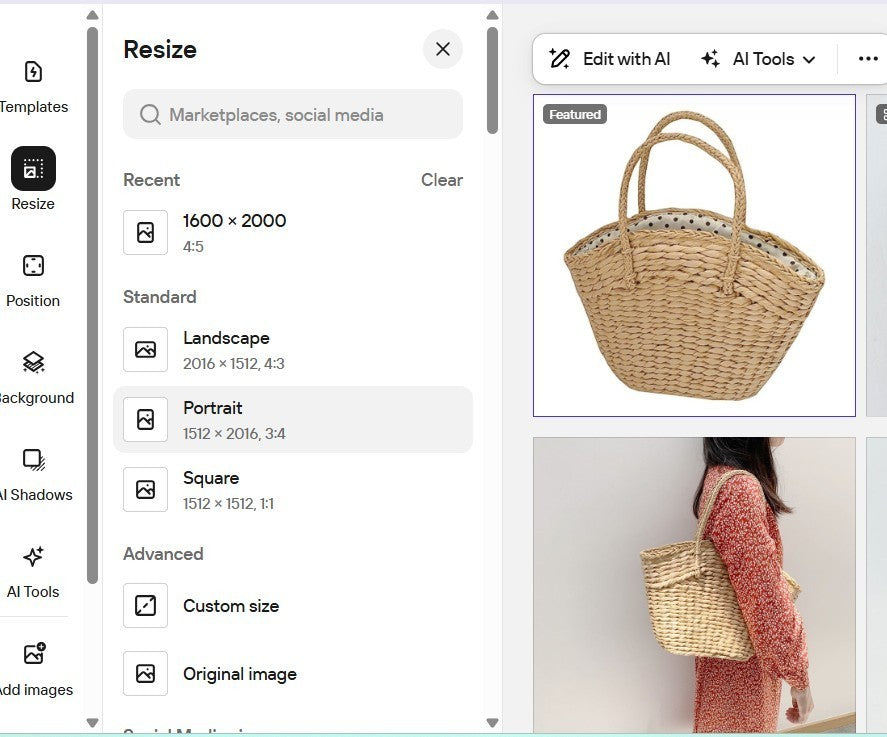 Polka-Dot Drawstring Woven Tote, product image 9