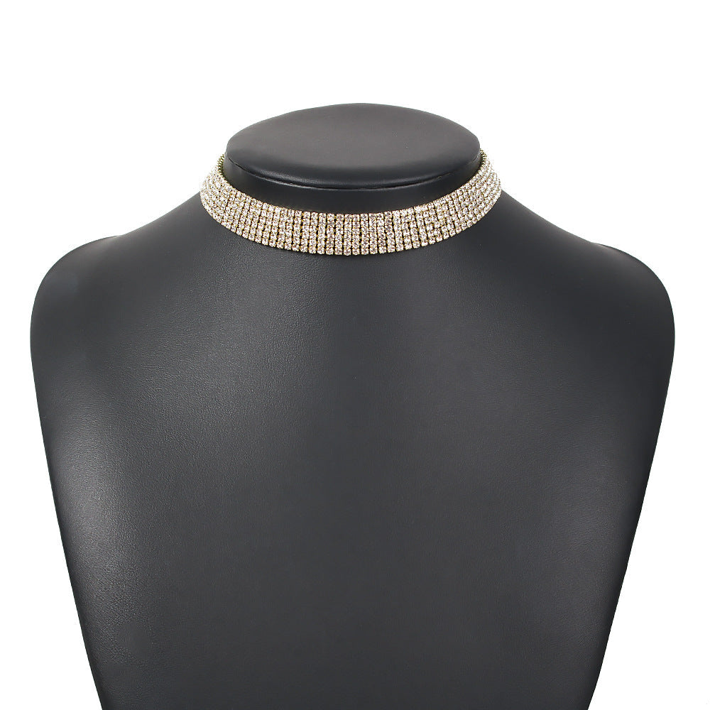 Multi-Row Rhinestone Choker Necklace, product image 4