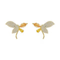 Asymmetric Crystal Butterfly Stud Earrings, product image 2