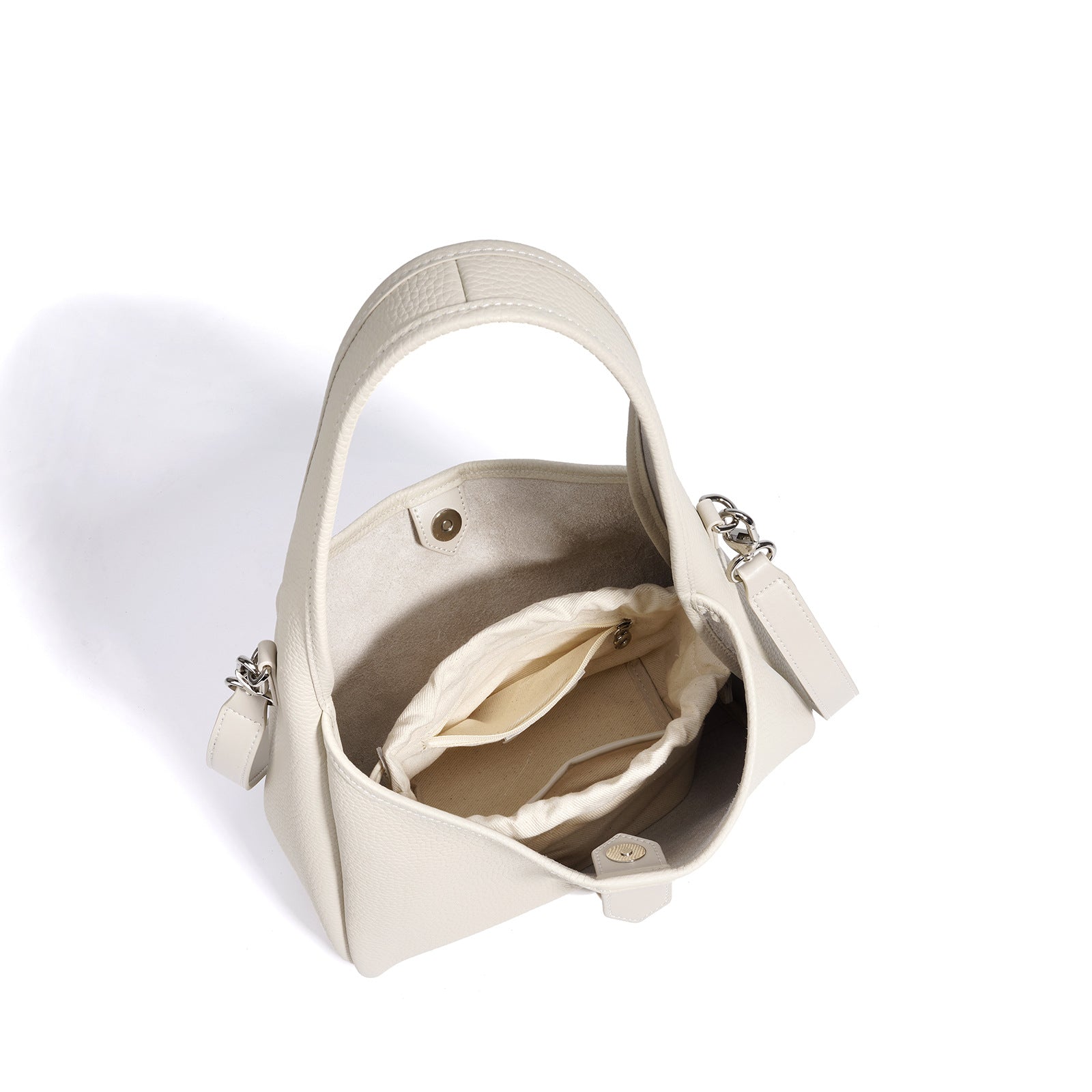 Grained Leather Convertible Bucket Bag, product image 5