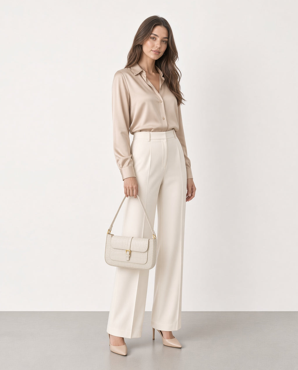 Structured Flap Baguette Bag