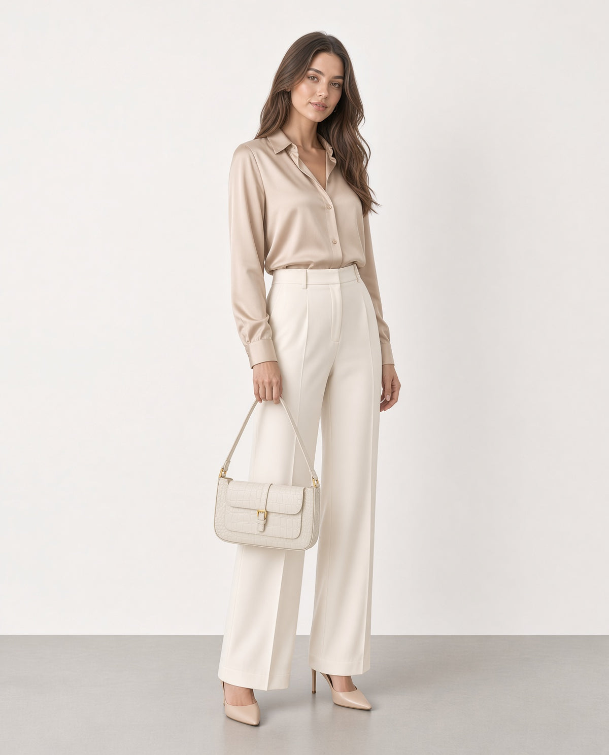 Structured Flap Baguette Bag